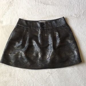 Nanette Lepore Black Metallic A-Line Skirt